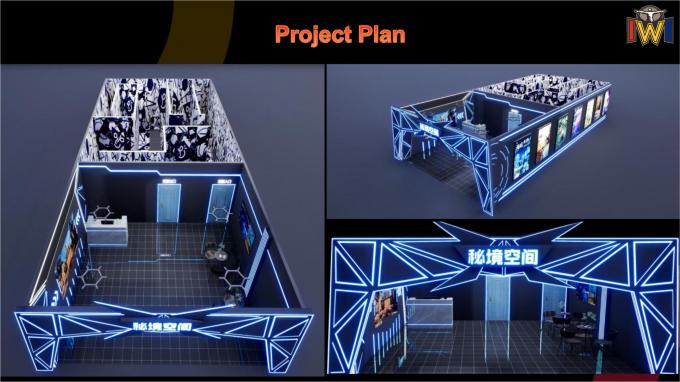 VR 스페이스 game players in action with special equipment